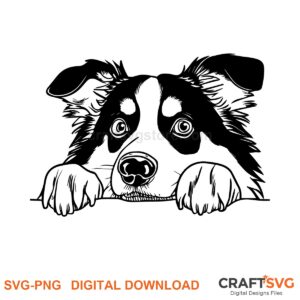 Australian Shepherd SVG PNG - Australian Shepherd peeking dog design for Cricut and Silhouette, instant digital download