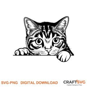 Peeking Aegean cat SVG PNG design for Cricut and Silhouette, instant download