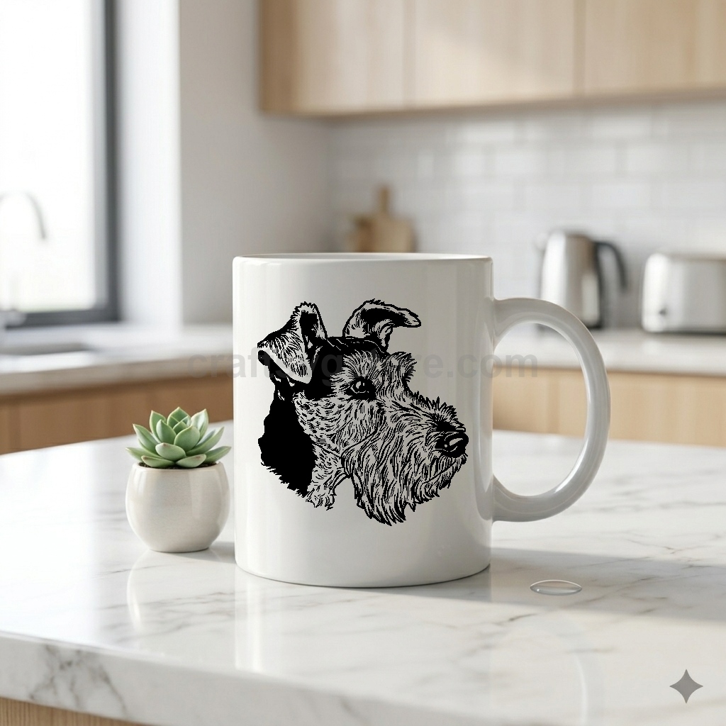 Airedale Terrier SVG on a coffee mug - Airedale Terrier dog lover gift mockup