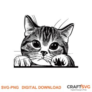 Peeking American Shorthair cat SVG PNG design for Cricut and Silhouette, instant download