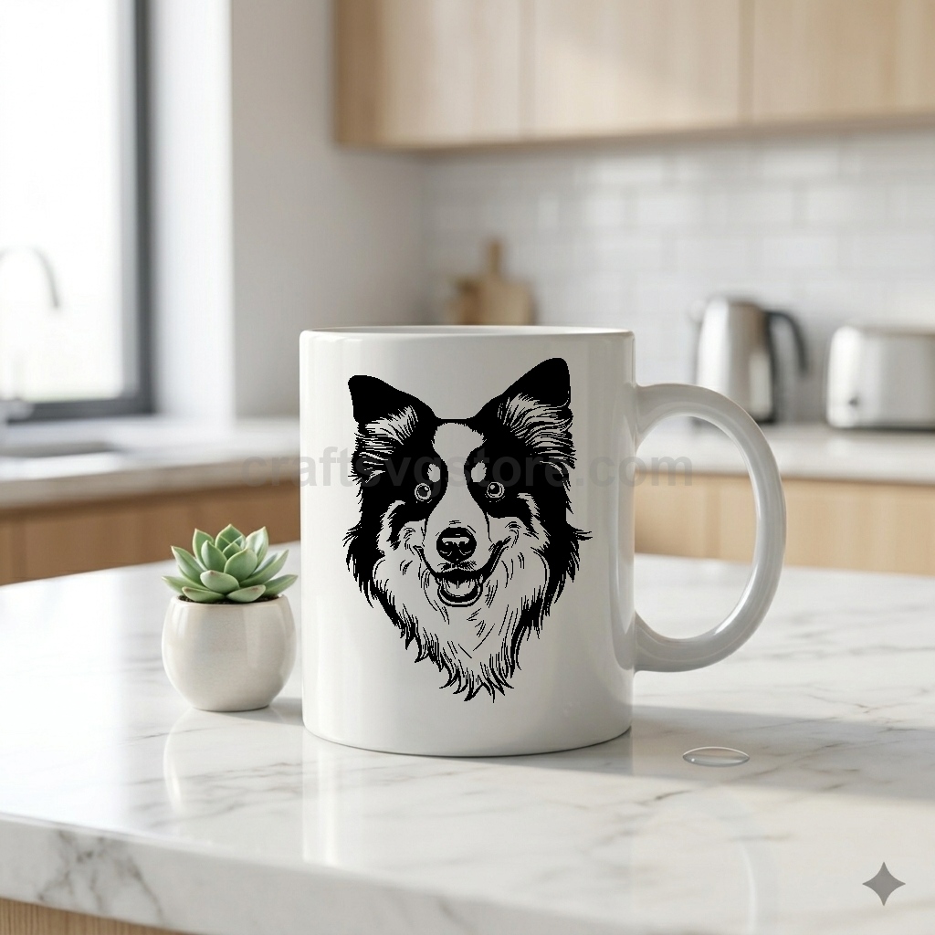Australian Shepherd SVG on a coffee mug - Australian Shepherd dog lover gift mockup