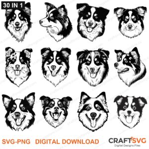 Australian Shepherd SVG bundle - Australian Shepherd dog designs for Cricut and Silhouette, instant digital download