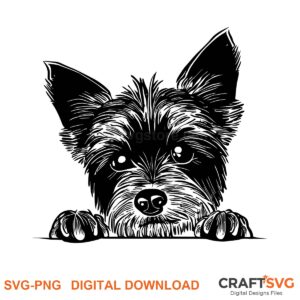 Australian Terrier SVG PNG - Australian Terrier peeking dog design for Cricut and Silhouette, instant digital download
