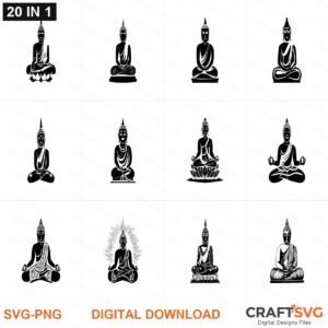 BUDDAH SVG | BUDDAH PNG | BUDDAH SVG Bundle | Digital Download Designs for Cricut and Silhouette | Commercial Use