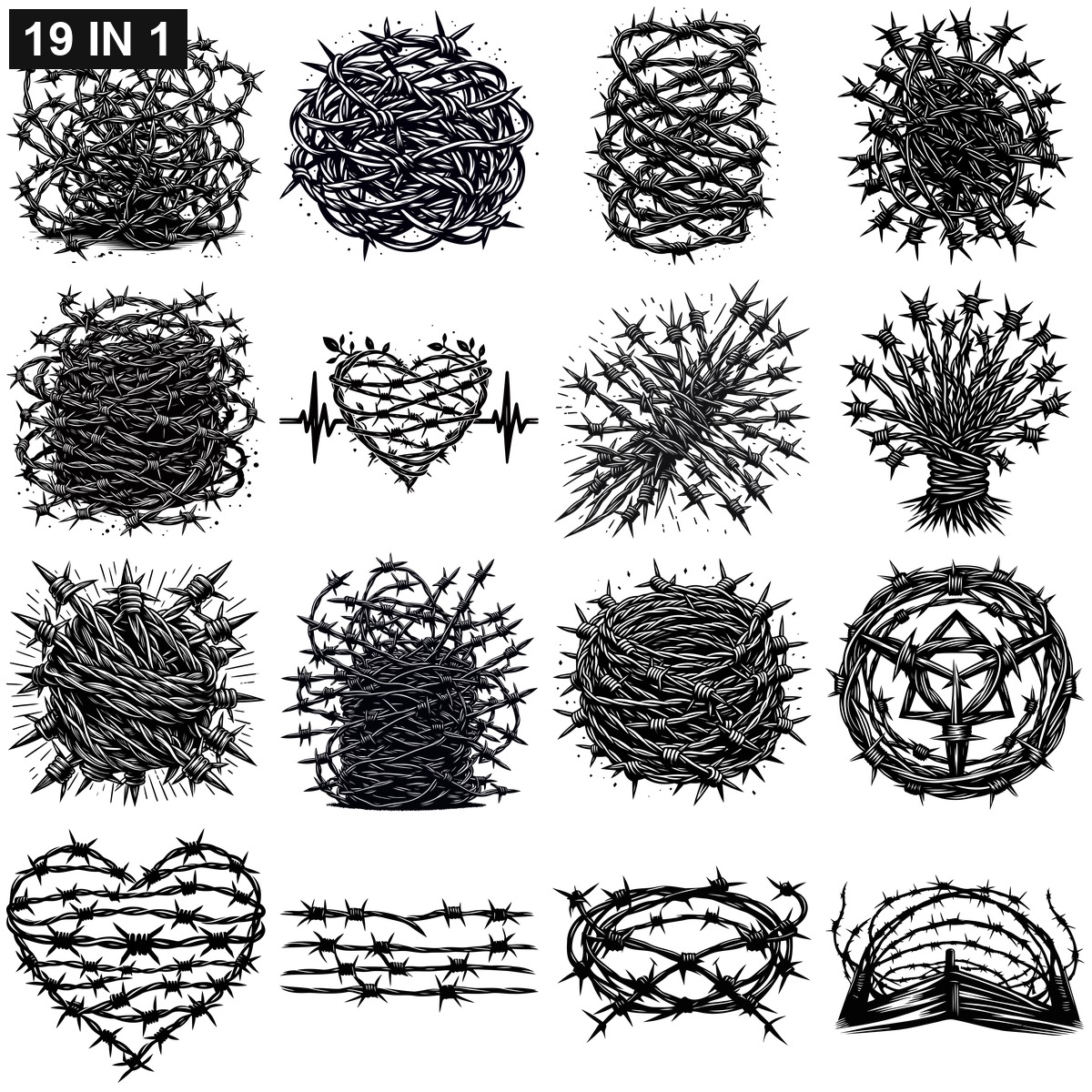Barbedwire SVG | Barbedwire PNG | Barbedwire SVG Bundle | Digital Download Designs for Cricut and Silhouette | Commercial Use - Image 2