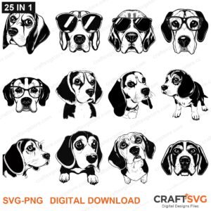 Beagle SVG bundle - Beagle dog designs for Cricut and Silhouette, instant digital download