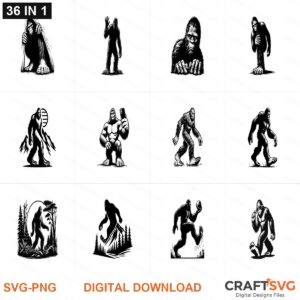 Bigfoot SVG | Bigfoot PNG | Bigfoot SVG Bundle | Digital Download Designs for Cricut and Silhouette | Commercial Use