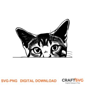 Peeking Brazilian Shorthair cat SVG PNG design for Cricut and Silhouette, instant download