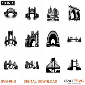 Bridge SVG | Bridge PNG | Bridge SVG Bundle | Digital Download Designs for Cricut and Silhouette | Commercial Use