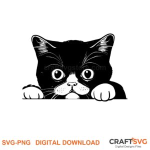 Peeking British Shorthair cat SVG PNG design for Cricut and Silhouette, instant download