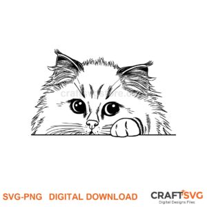 Peeking Burmilla cat SVG PNG design for Cricut and Silhouette, instant download