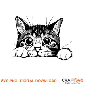 Peeking California Spangled cat SVG PNG design for Cricut and Silhouette, instant download