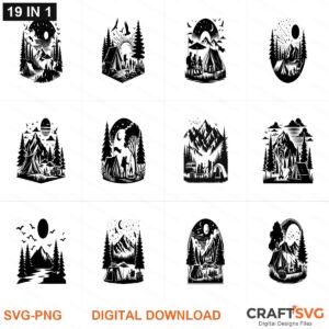 Camping SVG | Camping PNG | Camping SVG Bundle | Digital Download Designs for Cricut and Silhouette | Commercial Use