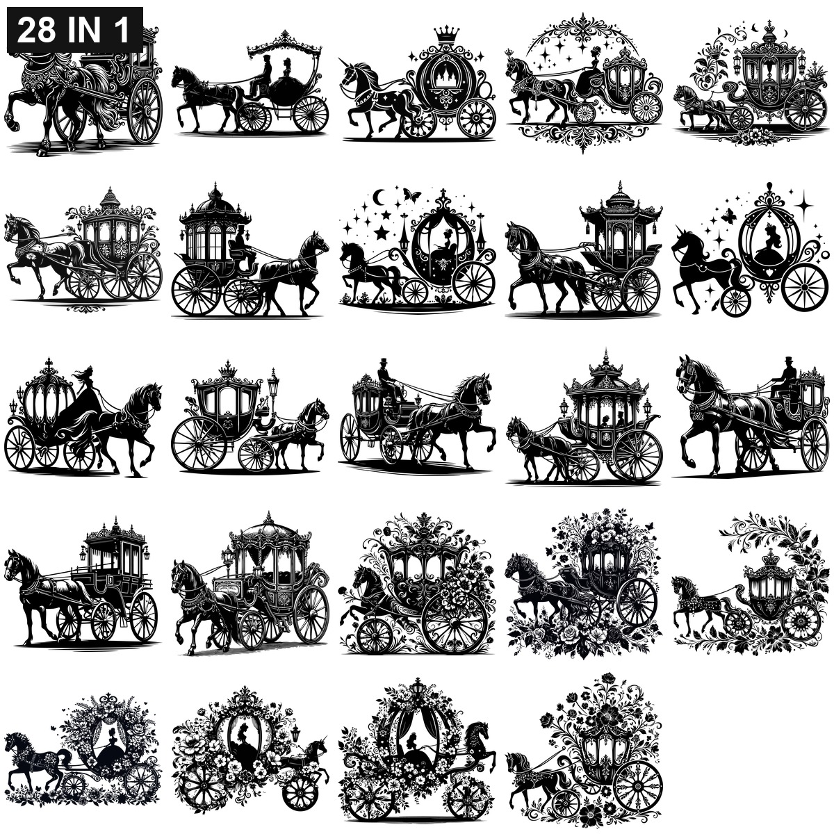 Carriage SVG | Carriage PNG | Carriage SVG Bundle | Digital Download Designs for Cricut and Silhouette | Commercial Use - Image 2