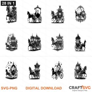Carriage SVG | Carriage PNG | Carriage SVG Bundle | Digital Download Designs for Cricut and Silhouette | Commercial Use