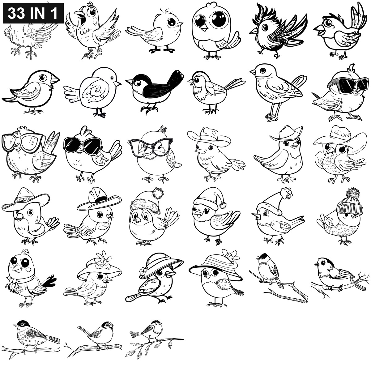 Cartoon Bird Bundle SVG | Cartoon Bird Bundle PNG | Cartoon Bird Bundle SVG Bundle | Digital Download Designs for Cricut and Silhouette | Commercial Use - Image 2