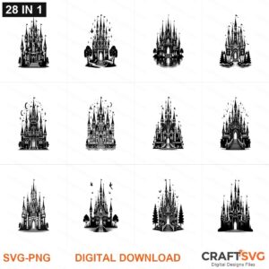 Castle SVG | Castle PNG | Castle SVG Bundle | Digital Download Designs for Cricut and Silhouette | Commercial Use
