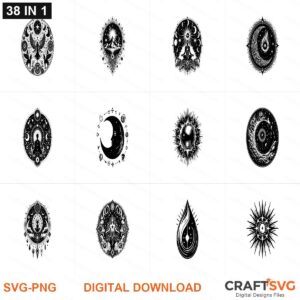 Celestial SVG | Celestial PNG | Celestial SVG Bundle | Digital Download Designs for Cricut and Silhouette | Commercial Use