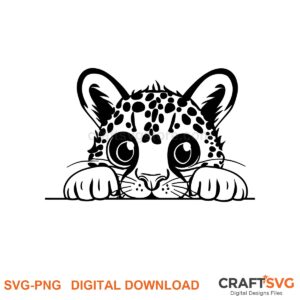 Peeking Cheetoh cat SVG PNG design for Cricut and Silhouette, instant download