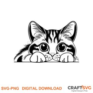 Peeking Chinese Li Hua cat SVG PNG design for Cricut and Silhouette, instant download