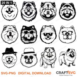 Chow Chow SVG bundle - Chow Chow dog designs for Cricut and Silhouette, instant digital download