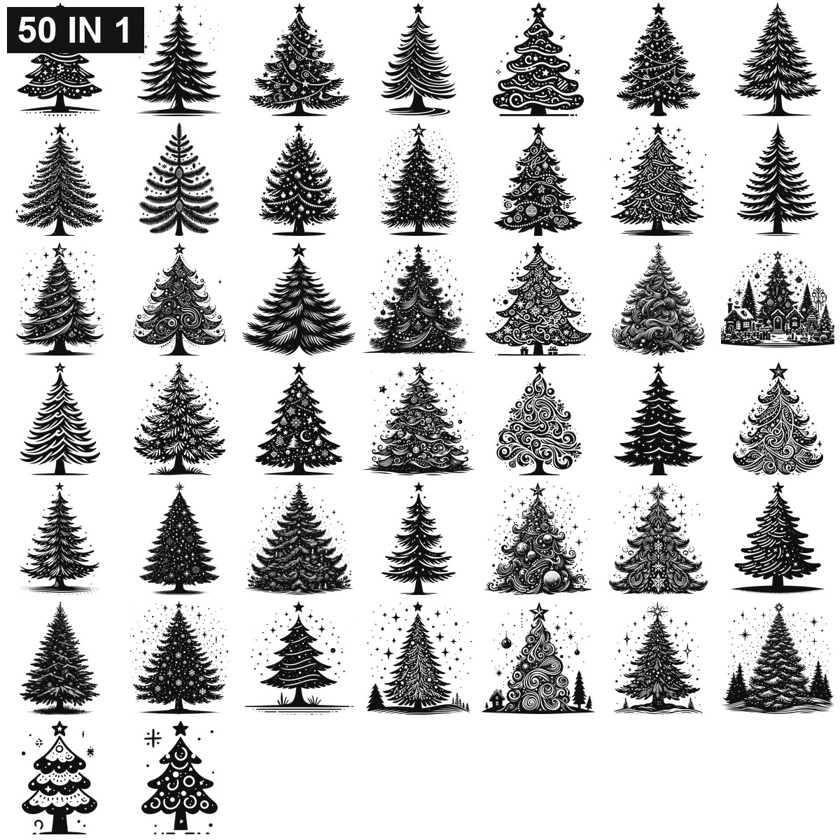 Christmas Tree SVG | Christmas Tree PNG | Christmas Tree SVG Bundle | Digital Download Designs for Cricut and Silhouette | Commercial Use - Image 2