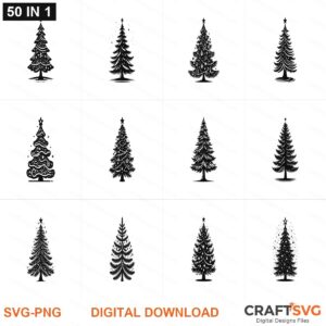 Christmas Tree SVG | Christmas Tree PNG | Christmas Tree SVG Bundle | Digital Download Designs for Cricut and Silhouette | Commercial Use