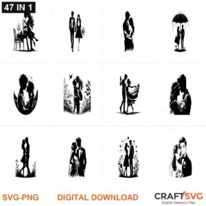 Couples SVG | Couples PNG | Couples SVG Bundle | Digital Download Designs for Cricut and Silhouette | Commercial Use