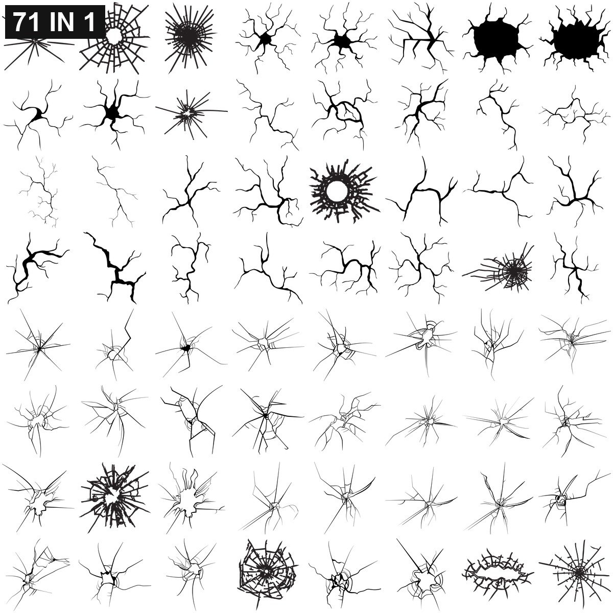 Cracked_Glass_bundle SVG | Cracked_Glass_bundle PNG | Cracked_Glass_bundle SVG Bundle | Digital Download Designs for Cricut and Silhouette | Commercial Use - Image 2