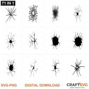 Cracked_Glass_bundle SVG | Cracked_Glass_bundle PNG | Cracked_Glass_bundle SVG Bundle | Digital Download Designs for Cricut and Silhouette | Commercial Use
