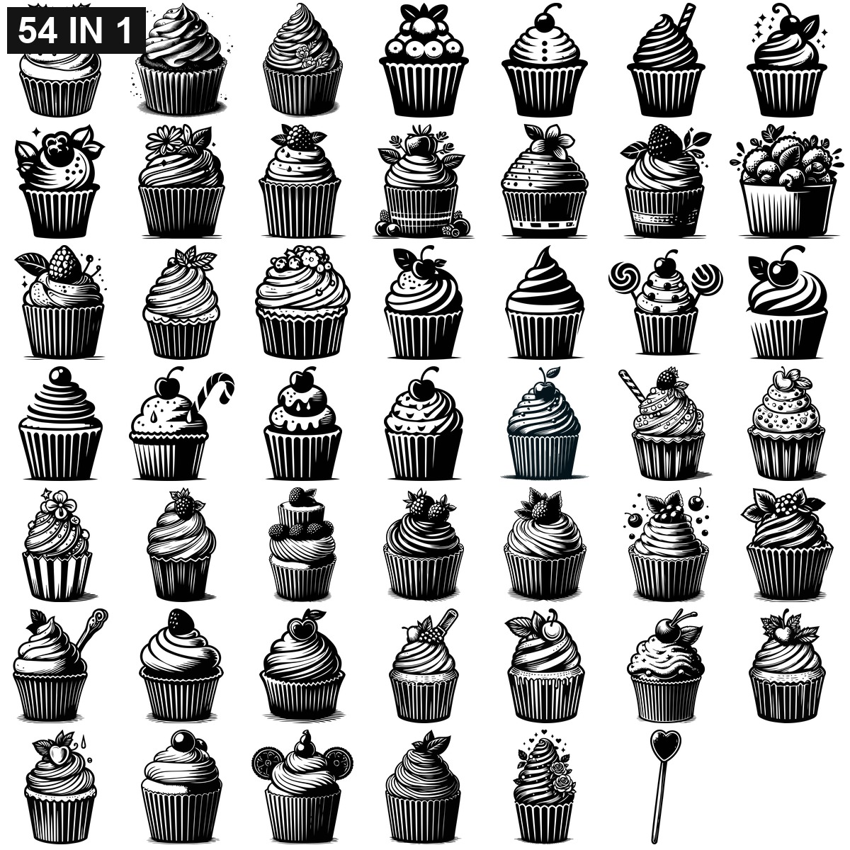 Cupcake SVG | Cupcake PNG | Cupcake SVG Bundle | Digital Download Designs for Cricut and Silhouette | Commercial Use - Image 2