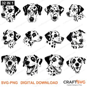 Dalmatian SVG bundle - Dalmatian dog designs for Cricut and Silhouette, instant digital download