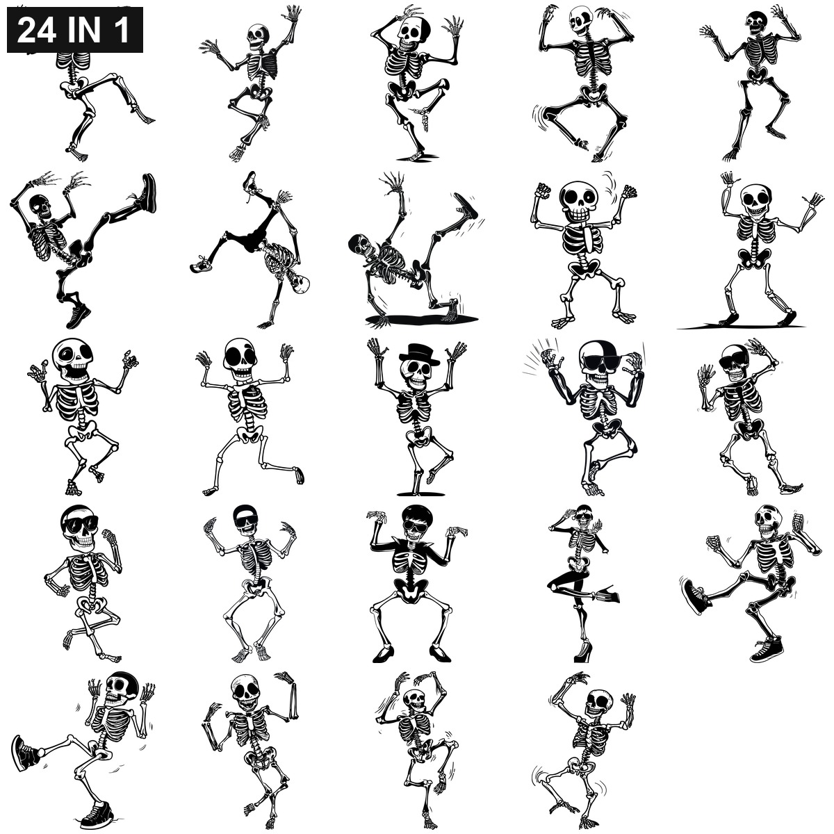 Dancing Skeleton SVG | Dancing Skeleton PNG | Dancing Skeleton SVG Bundle | Digital Download Designs for Cricut and Silhouette | Commercial Use - Image 2