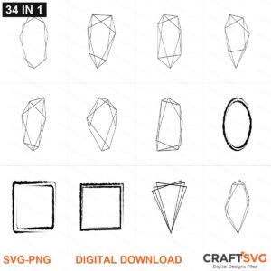Double Frame SVG | Double Frame PNG | Double Frame SVG Bundle | Digital Download Designs for Cricut and Silhouette | Commercial Use