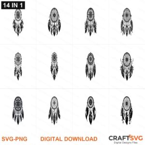 Dream Catcher SVG | Dream Catcher PNG | Dream Catcher SVG Bundle | Digital Download Designs for Cricut and Silhouette | Commercial Use