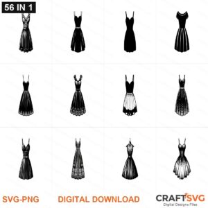 Dresses SVG | Dresses PNG | Dresses SVG Bundle | Digital Download Designs for Cricut and Silhouette | Commercial Use
