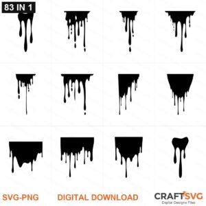 Dripping Border SVG | Dripping Border PNG | Dripping Border SVG Bundle | Digital Download Designs for Cricut and Silhouette | Commercial Use