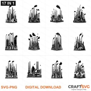 Factory SVG | Factory PNG | Factory SVG Bundle | Digital Download Designs for Cricut and Silhouette | Commercial Use