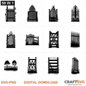 Fence SVG | Fence PNG | Fence SVG Bundle | Digital Download Designs for Cricut and Silhouette | Commercial Use