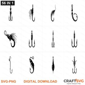 FishHook SVG | FishHook PNG | FishHook SVG Bundle | Digital Download Designs for Cricut and Silhouette | Commercial Use