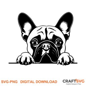 French Bulldog Peeking SVG PNG - French Bulldog Peeking peeking dog design for Cricut and Silhouette, instant digital download