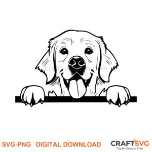 Golden Retriever SVG PNG - Golden Retriever peeking dog design for Cricut and Silhouette, instant digital download