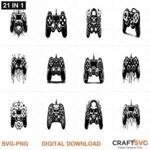 Game Controller SVG | Game Controller PNG | Game Controller SVG Bundle | Digital Download Designs for Cricut and Silhouette | Commercial Use