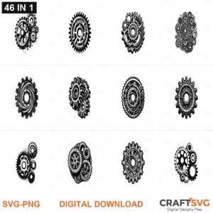 Gears SVG | Gears PNG | Gears SVG Bundle | Digital Download Designs for Cricut and Silhouette | Commercial Use