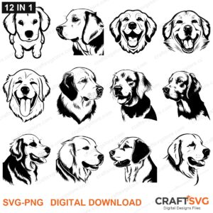 Golden Retriever SVG bundle - Golden Retriever dog designs for Cricut and Silhouette, instant digital download