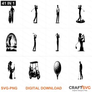 Golf SVG | Golf PNG | Golf SVG Bundle | Digital Download Designs for Cricut and Silhouette | Commercial Use