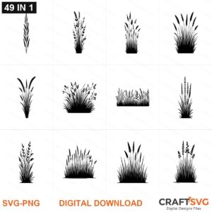 Grass SVG | Grass PNG | Grass SVG Bundle | Digital Download Designs for Cricut and Silhouette | Commercial Use