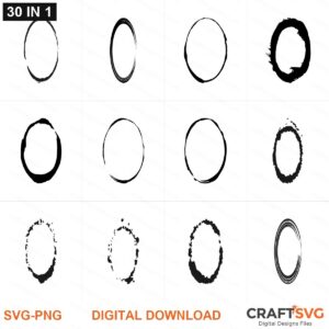 Grunge_Circle SVG | Grunge_Circle PNG | Grunge_Circle SVG Bundle | Digital Download Designs for Cricut and Silhouette | Commercial Use
