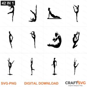 Gymnastic SVG | Gymnastic PNG | Gymnastic SVG Bundle | Digital Download Designs for Cricut and Silhouette | Commercial Use