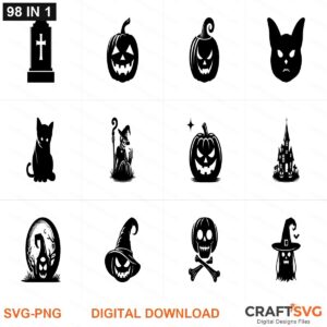 Halloween 98_IN_1 SVG | Halloween 98_IN_1 PNG | Halloween 98_IN_1 SVG Bundle | Digital Download Designs for Cricut and Silhouette | Commercial Use